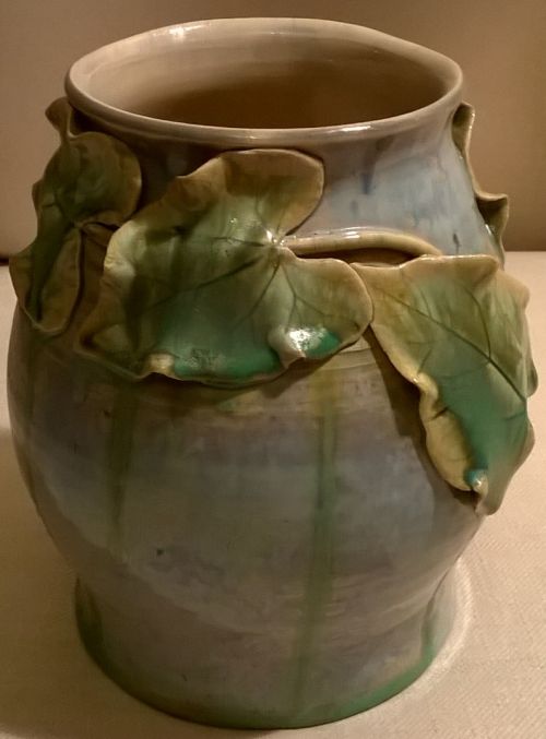 Studio pottery leaf vase