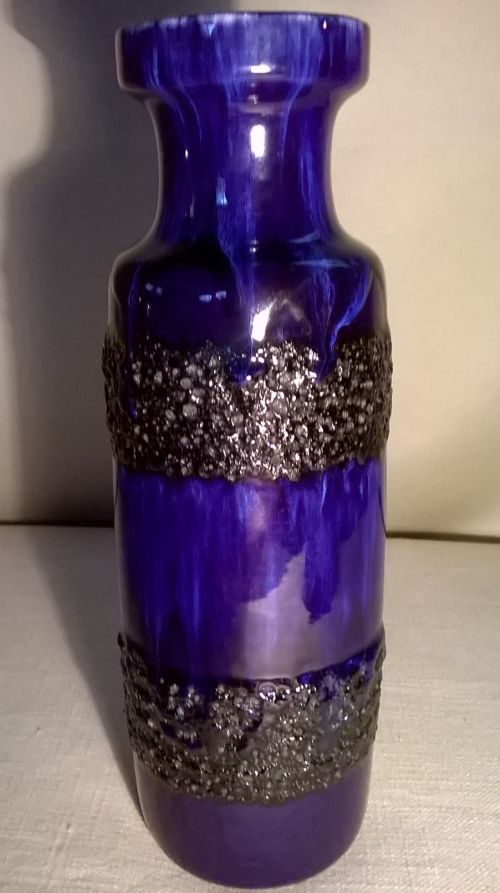 Blue fat lava Scheurich vase