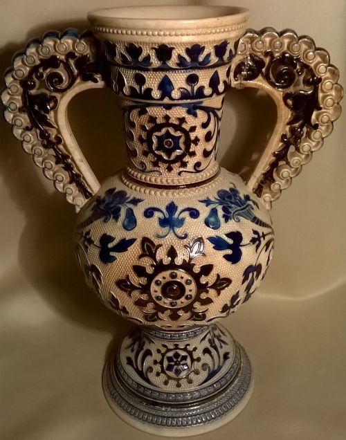 German Westerwald stoneware salt-glazed urn