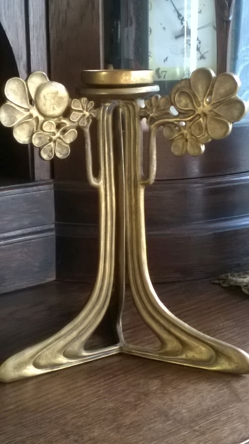 Art nouveau brass tripod