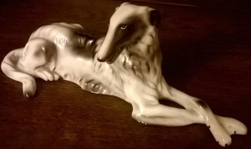 Russian greyhound porcelain figurine