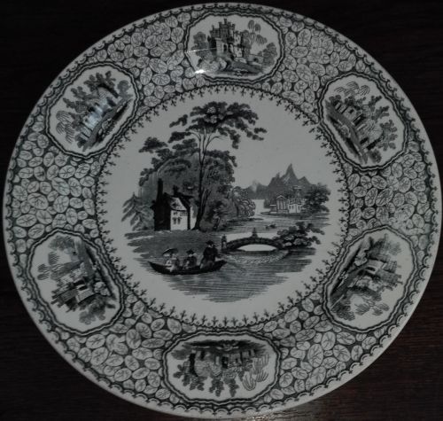 Belgian antique Cappellemans Jemmapes faience plate