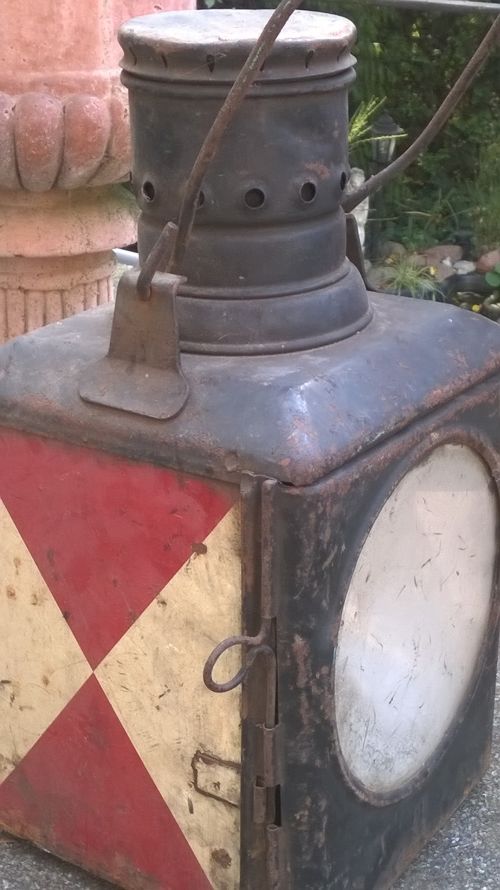Antique railway lantern