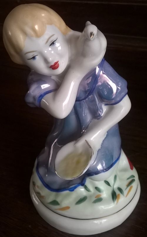 Girl with a dove Soviet porcelain figurine