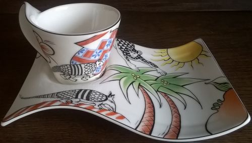 A Villeroy & Boch Jungle design coffee mug and saucer
